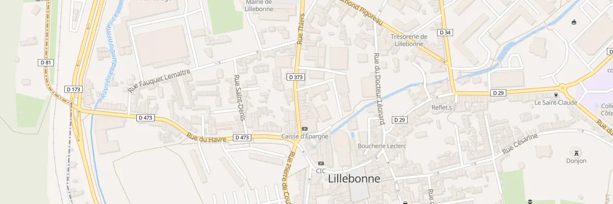 Plan du 28 Rue Thiers à Lillebonne