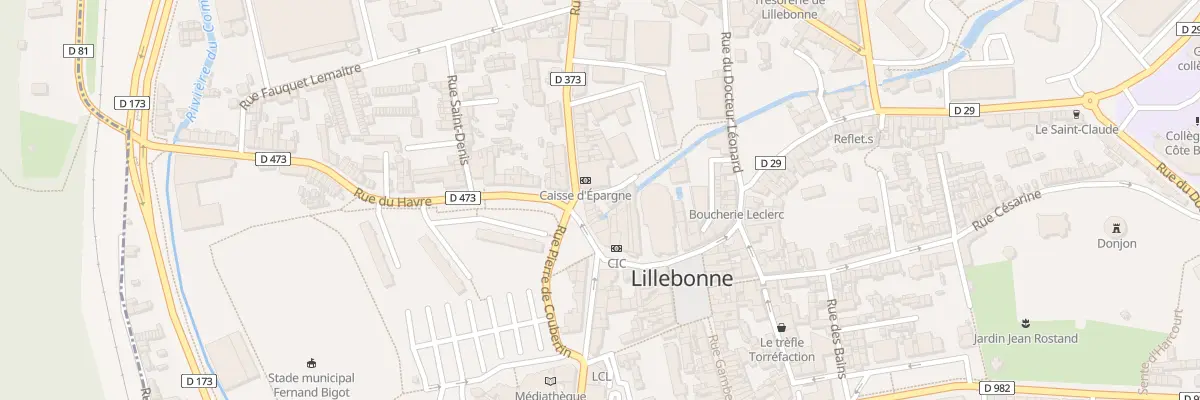 Plan du 12 Rue Thiers à Lillebonne