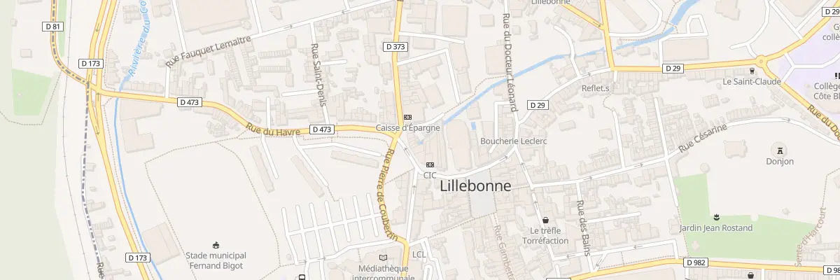 Plan du 8 Rue Thiers à Lillebonne