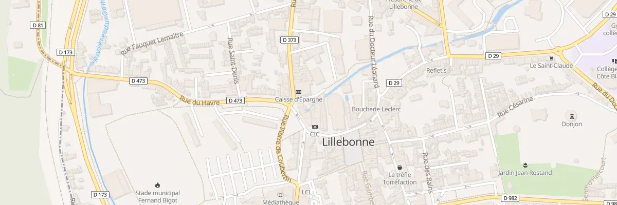 Plan du 10 Rue Thiers à Lillebonne