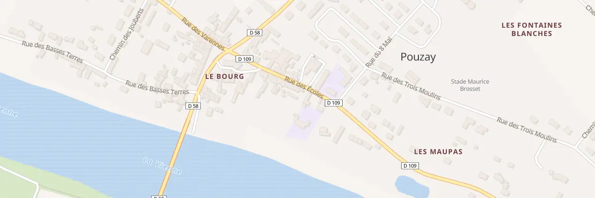Plan du 14 Rue des Ecoles à Pouzay
