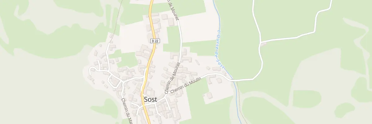 Plan du 98 Che de Mounet à Sost