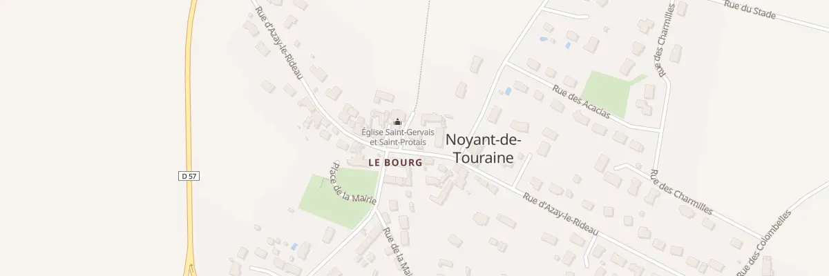 Plan du 1 Pl de l’Eglise à Noyant-de-Touraine