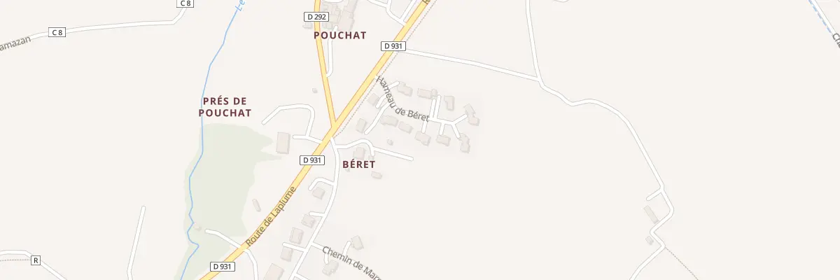 Plan du 10 Che Hameau de Beret à Aubiac