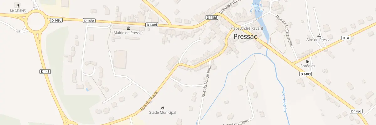Plan du 10 Rue du Stade à Pressac