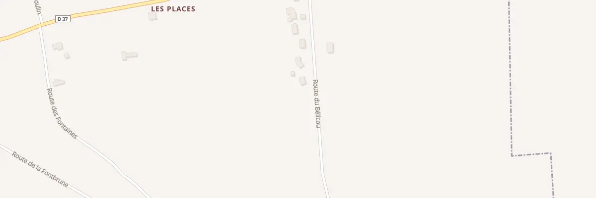 Plan de Rte de Belicou à Cours-de-Pile