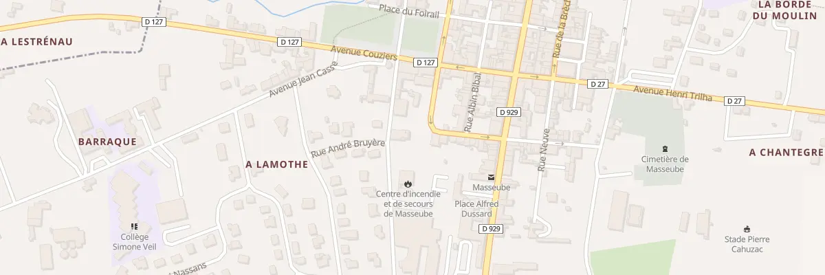Plan du 5 Rue 1ere Armee Fr Rhin Danube à Masseube