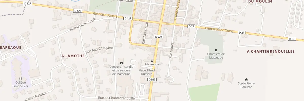 Plan du 2 Av Elysée Duffréchou à Masseube