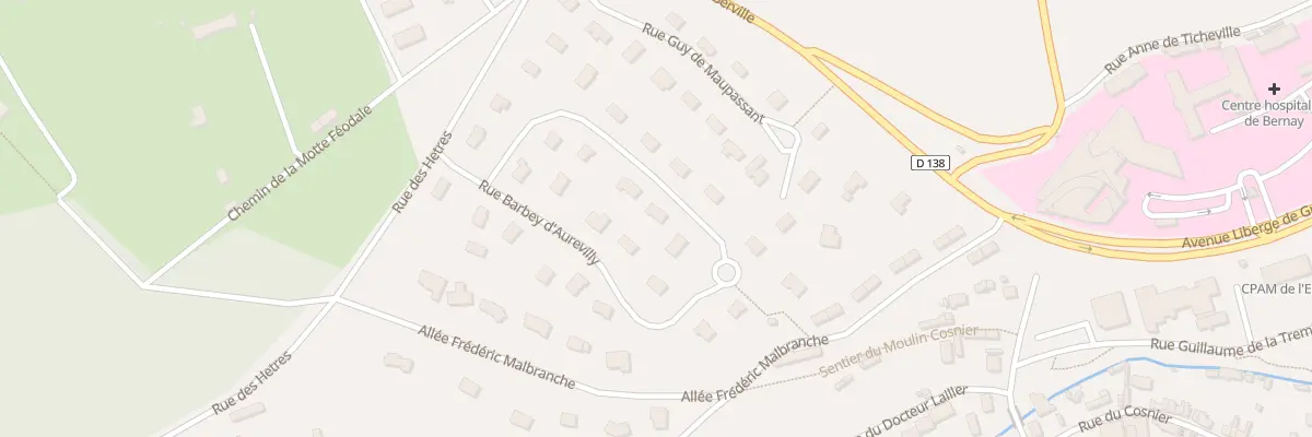 Plan du 14 Rue Barbey d’Aurevilly à Bernay
