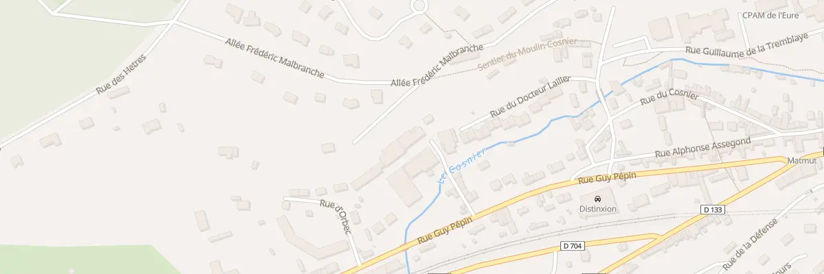 Plan du 1Q Rue Guy Pepin à Bernay