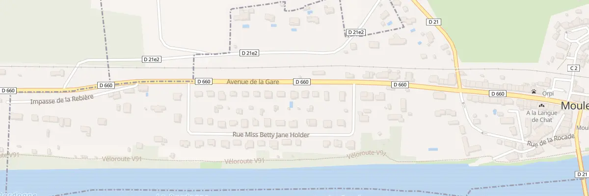 Plan du 19 Av de la Gare à Mouleydier