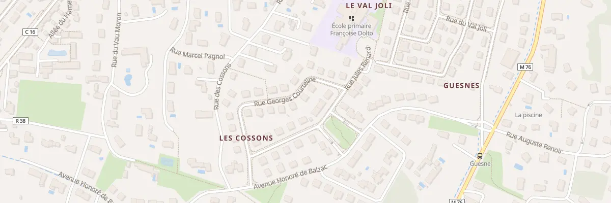 Plan du 12 Rue Georges Courteline à Fondettes