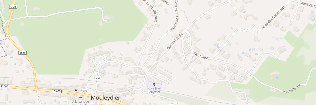 Plan du 9 Rue des Ecoles à Mouleydier
