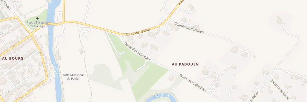 Plan du 121 Rte de Peyloubere à Pavie