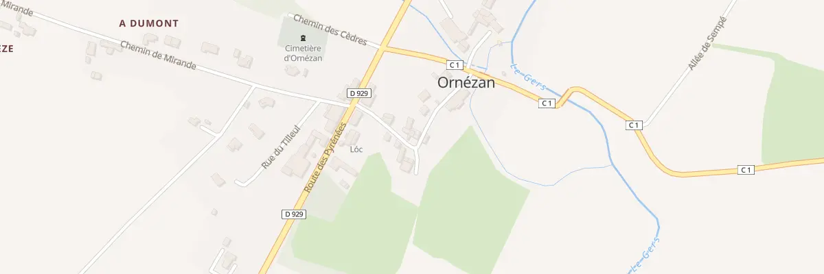 Plan du 5060 Au Village à Ornézan