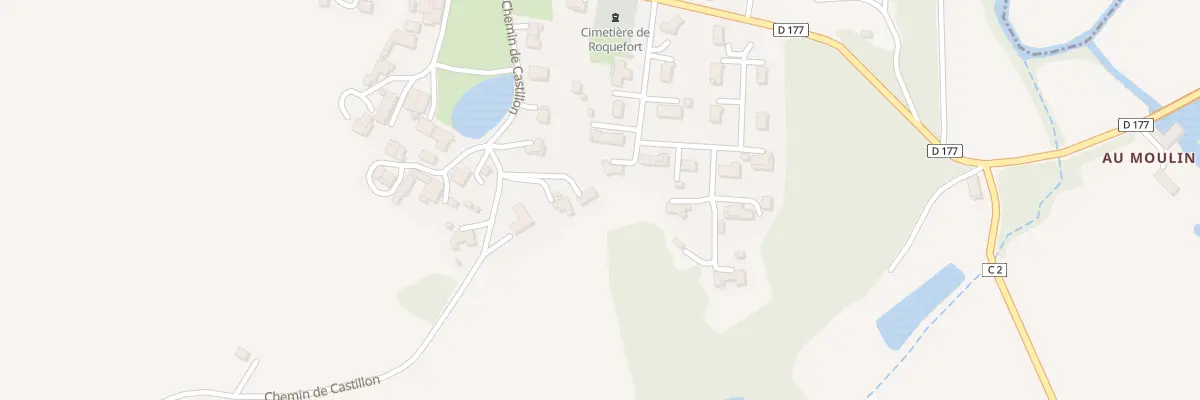 Plan de Aux Caillavets à Roquefort