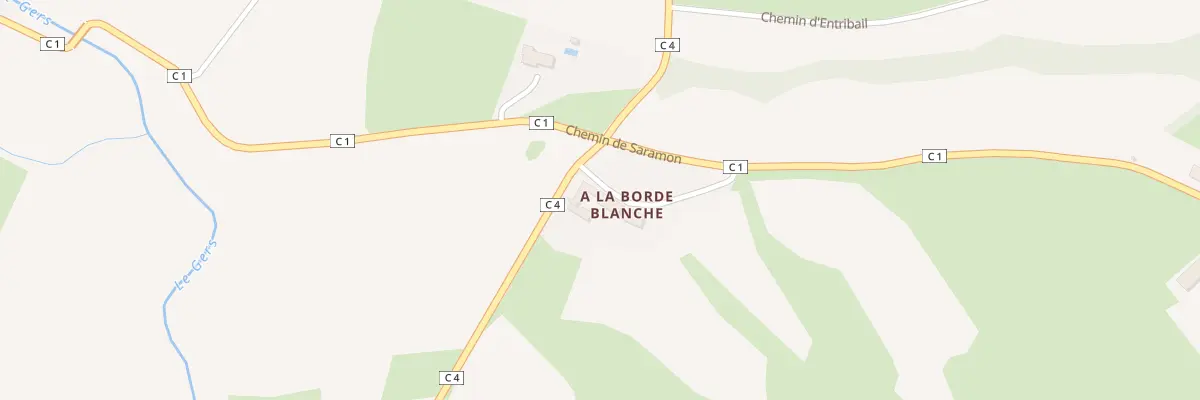 Plan de A la Borde Blanche à Ornézan