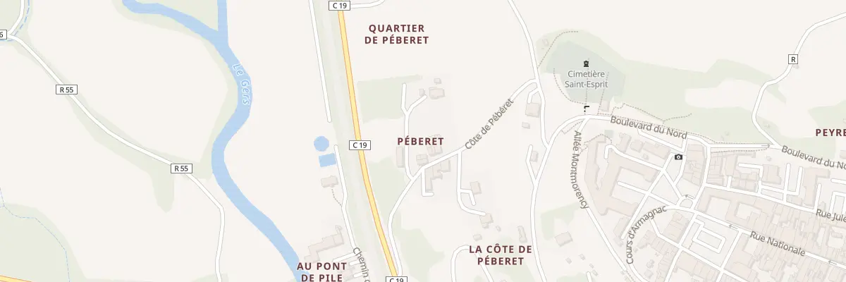 Plan du 5921 Côte de Pébéret à Lectoure