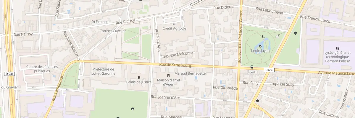 Plan du 7 Rue de Strasbourg à Agen