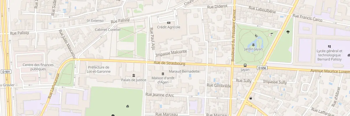 Plan du 9 Rue de Strasbourg à Agen