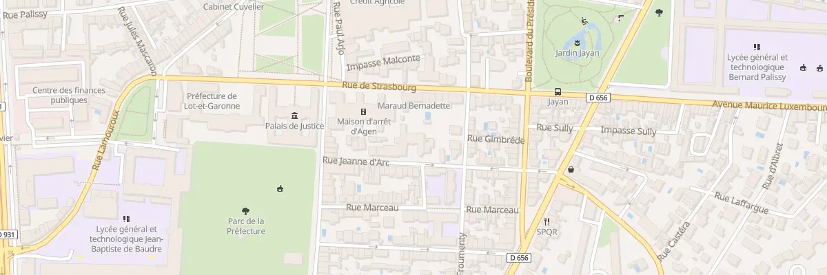 Plan du 9002 Rue Jeanne d’Arc à Agen