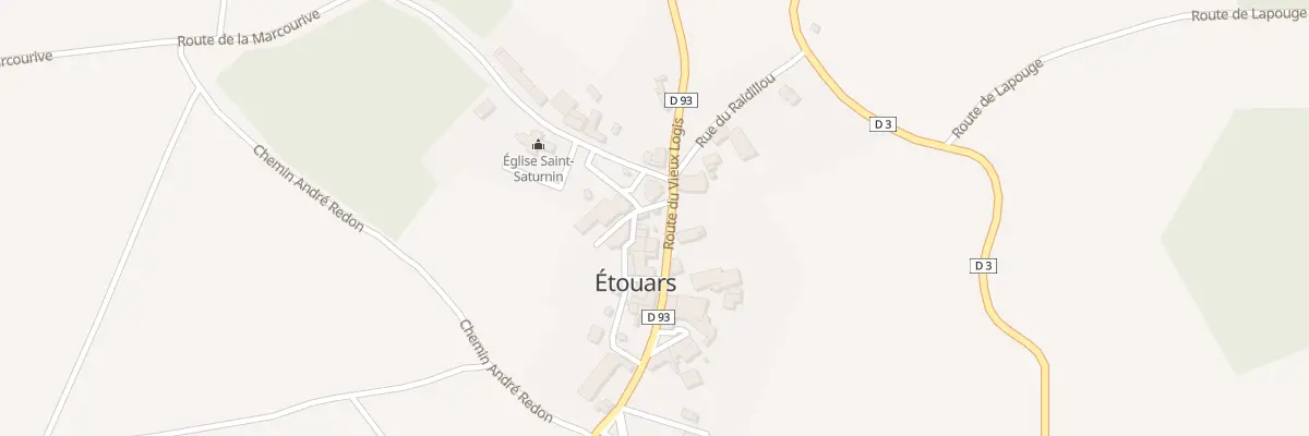 Plan du 92 Le Bourg Sud à Étouars