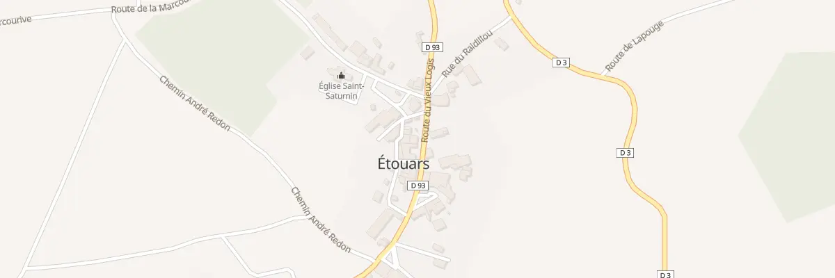 Plan du 91 Le Bourg Sud à Étouars