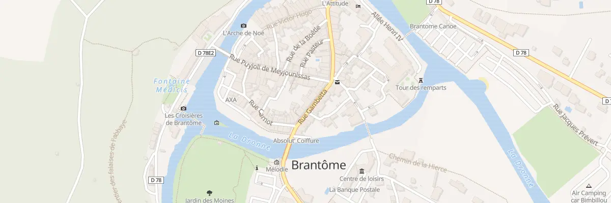 Plan du 13 Rue Gambetta à Brantôme en Périgord