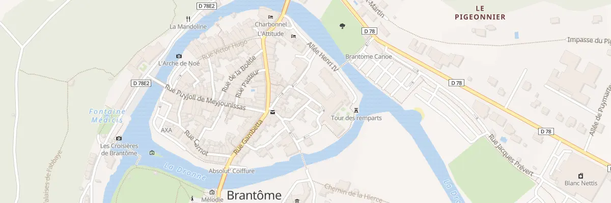 Plan du 9 Rue Veuve Rigaudie à Brantôme en Périgord