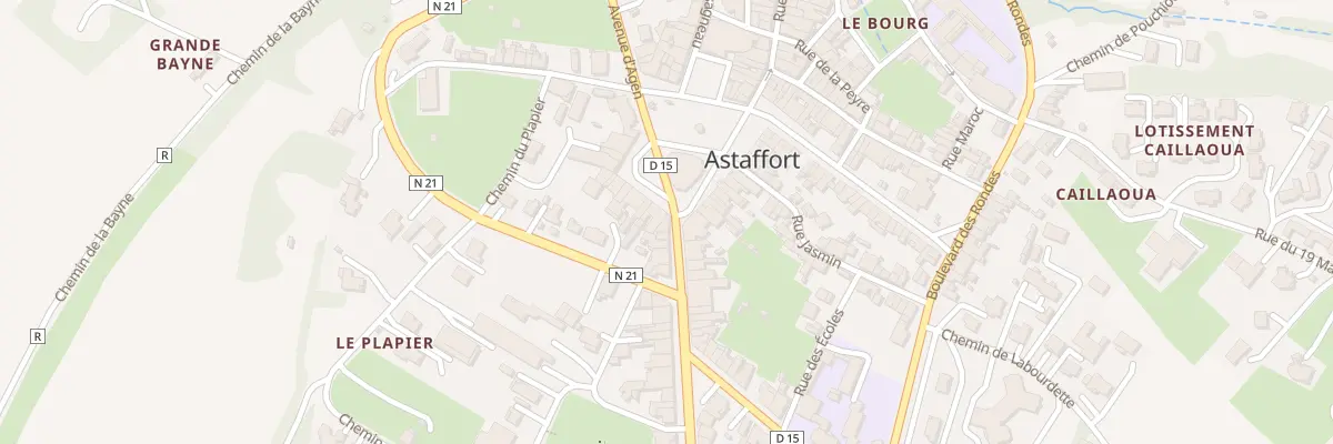 Plan du 25 Fg Faubourg Corne à Astaffort