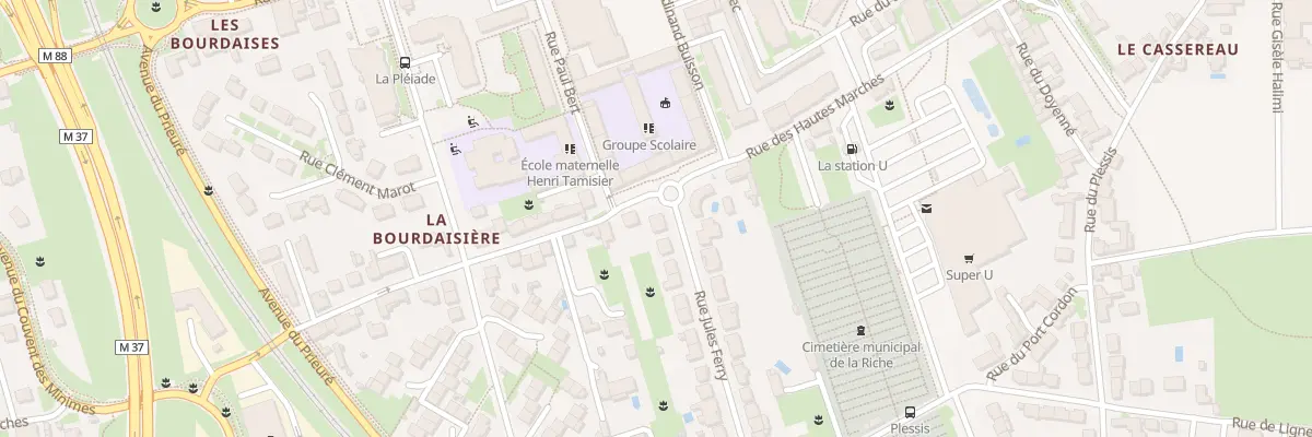 Plan du 1 Rue Jules Ferry à La Riche