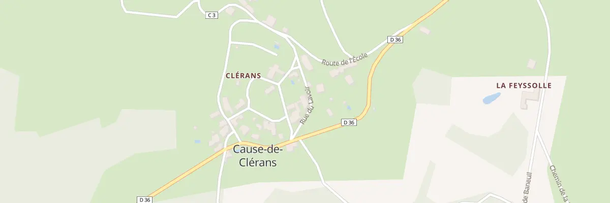 Plan du 119 Le Bourg Est à Cause-de-Clérans