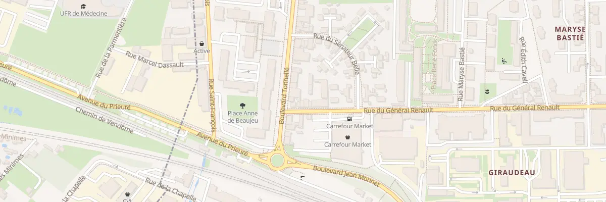 Plan du 291 Rue du Général Renault à Tours