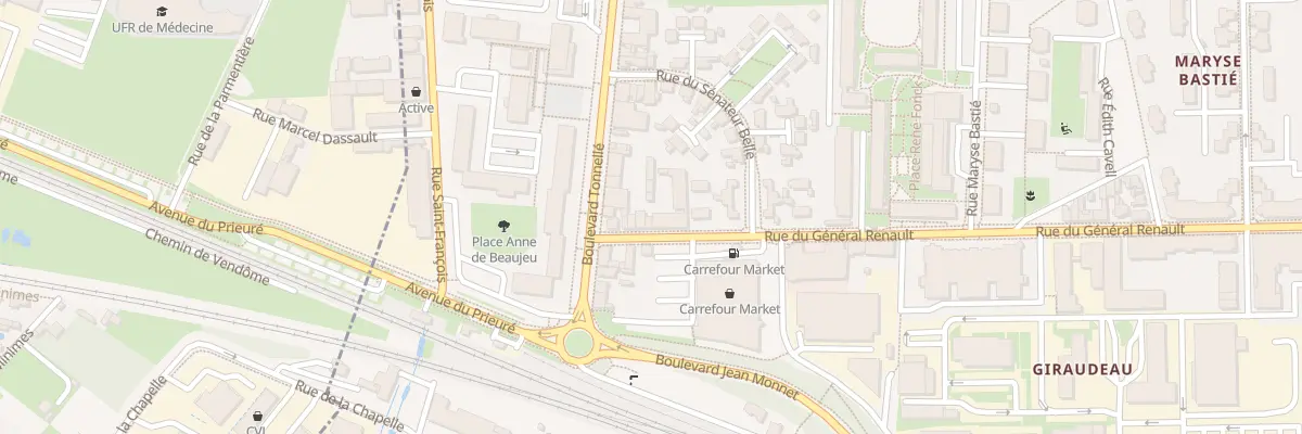 Plan du 287 Rue du Général Renault à Tours