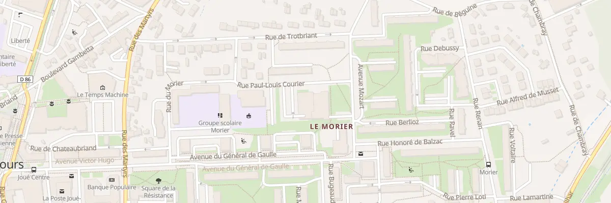 Plan du 3 Rue Paul-Louis Courier à Joué-lès-Tours