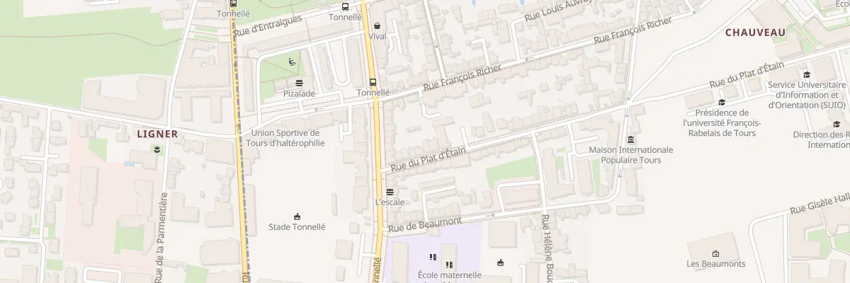 Plan du 127 Rue du Plat d’Étain à Tours