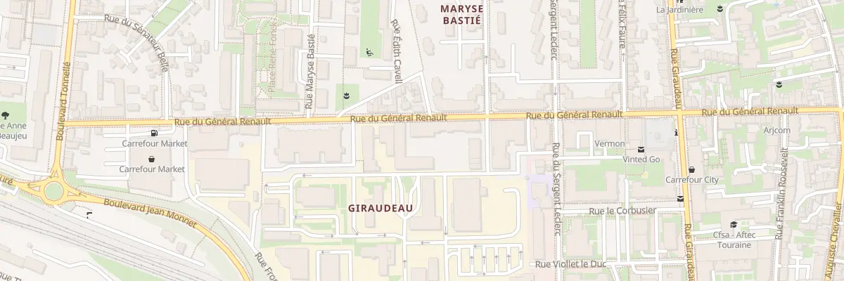 Plan du 204 Rue du Général Renault à Tours