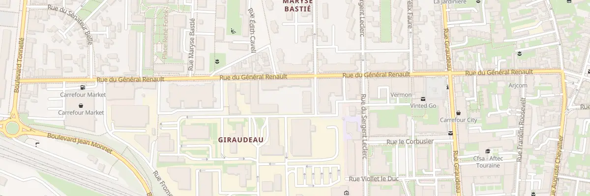 Plan du 200 Rue du Général Renault à Tours