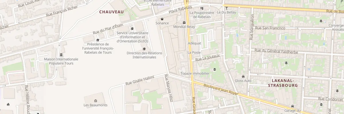 Plan du 38 Pl Rabelais à Tours
