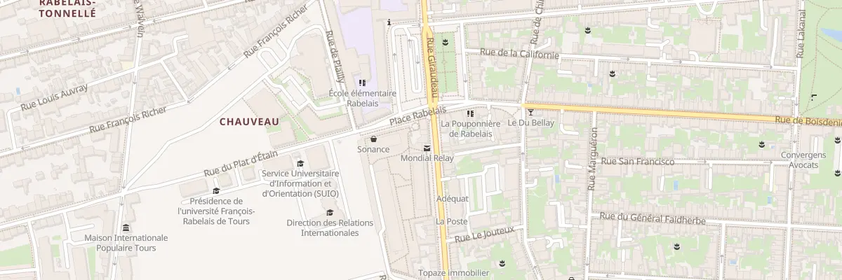 Plan du 83 Rue Giraudeau à Tours