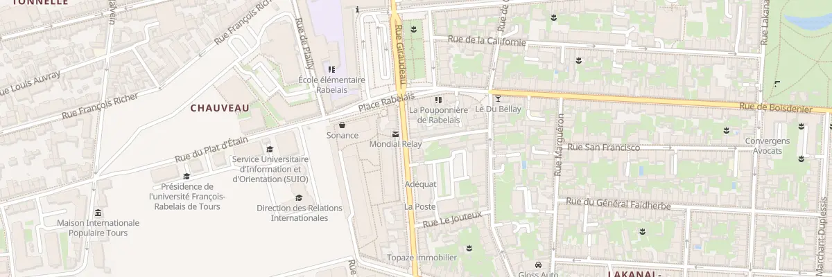 Plan du 88 Rue Giraudeau à Tours