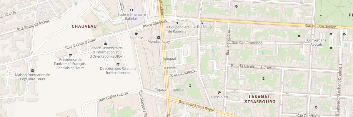 Plan du 96 Rue Giraudeau à Tours