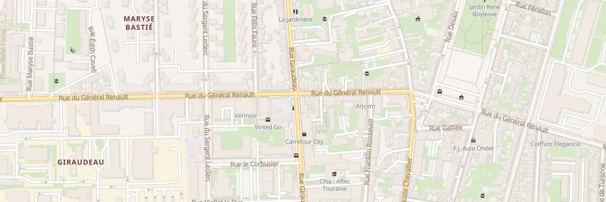 Plan du 154 Rue du Général Renault à Tours