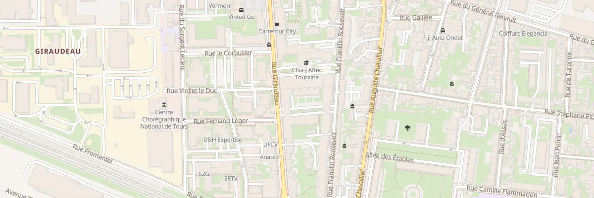 Plan du 250 Rue Giraudeau à Tours