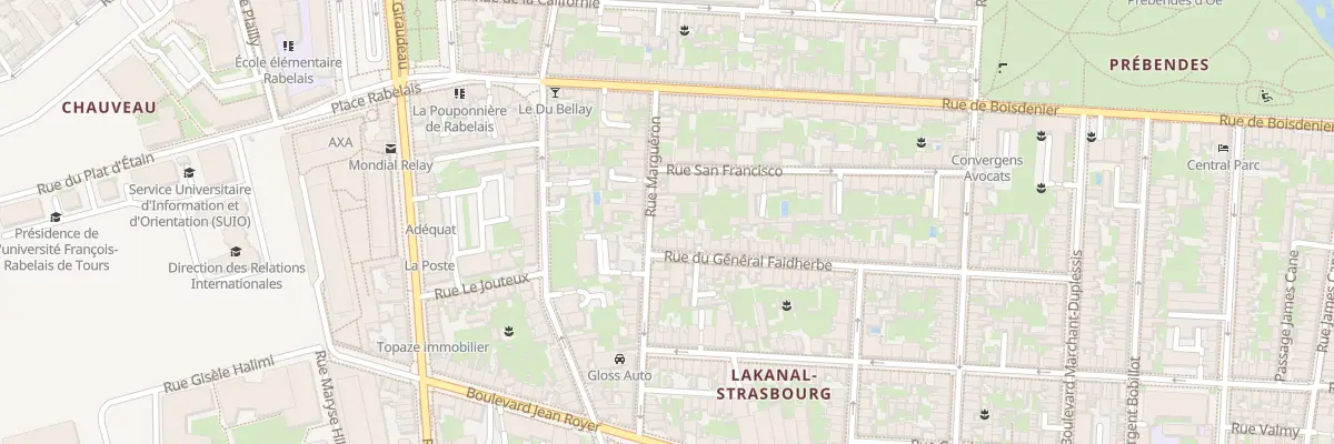 Plan du 20 Rue Margueron à Tours