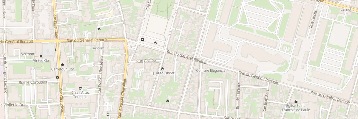 Plan du 76 Rue du Général Renault à Tours