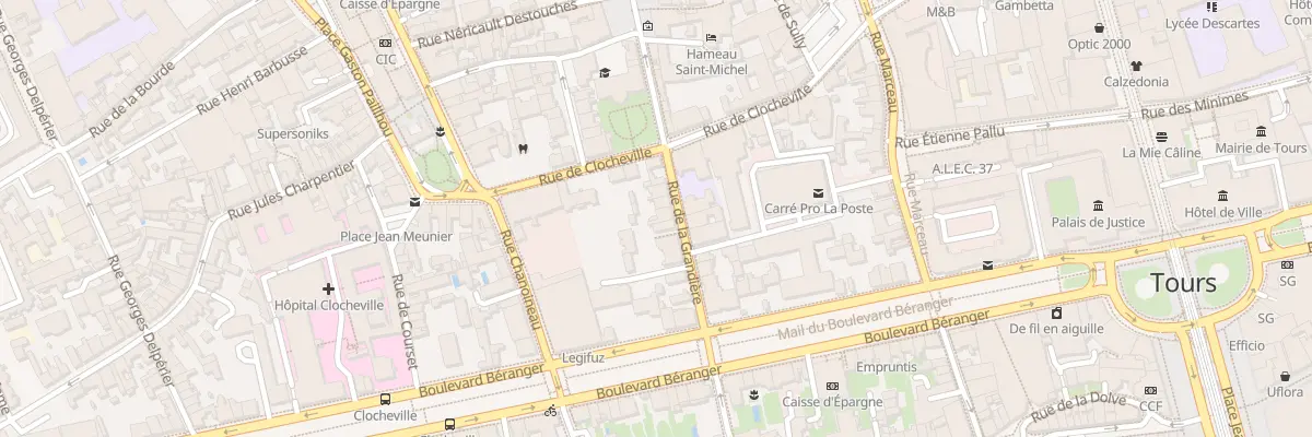Plan du 9 Rue de la Grandière à Tours