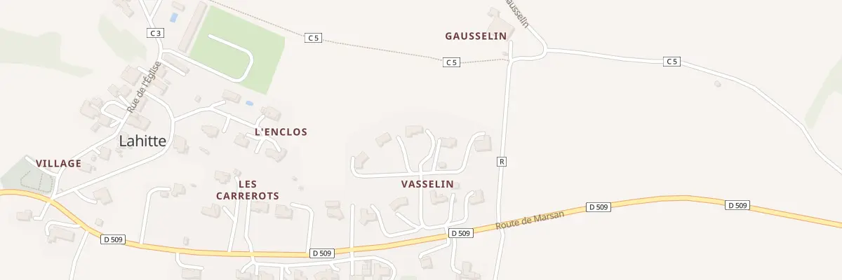 Plan du 3 Le Village à Lahitte