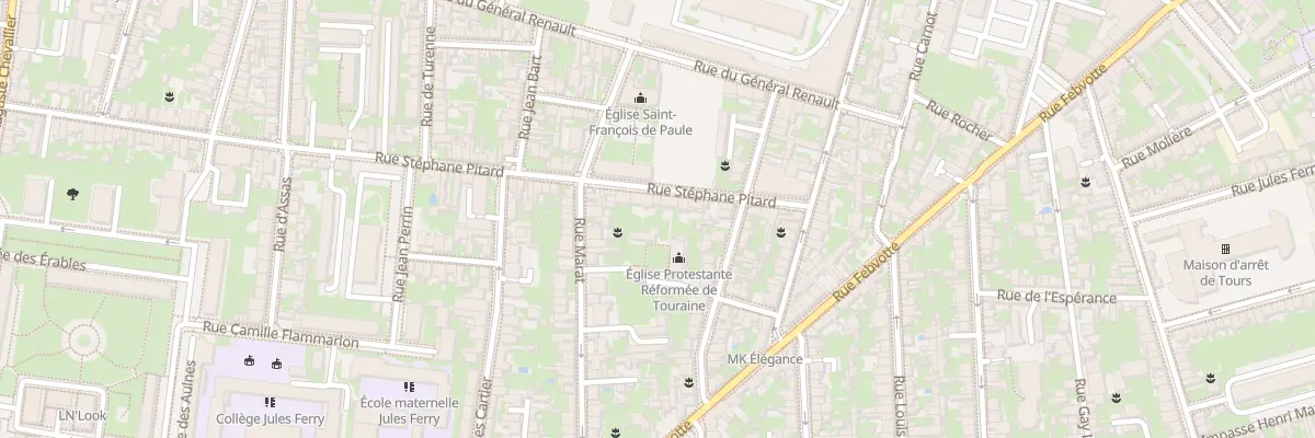 Plan du 18 Rue Stéphane Pitard à Tours