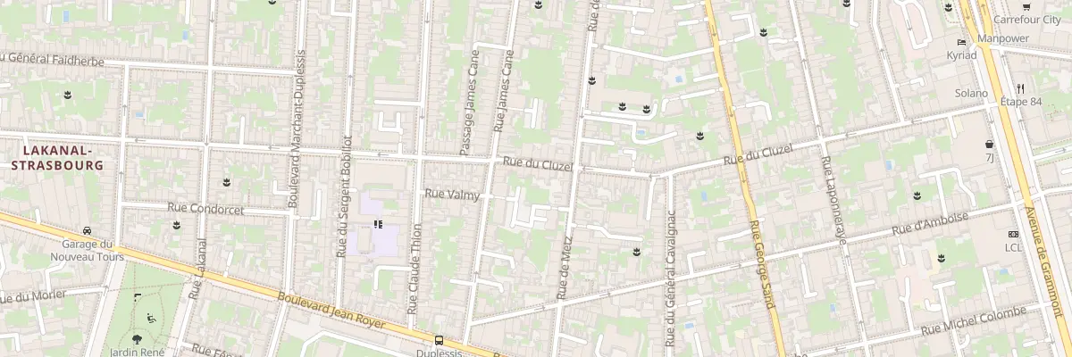 Plan du 94 Rue du Cluzel à Tours